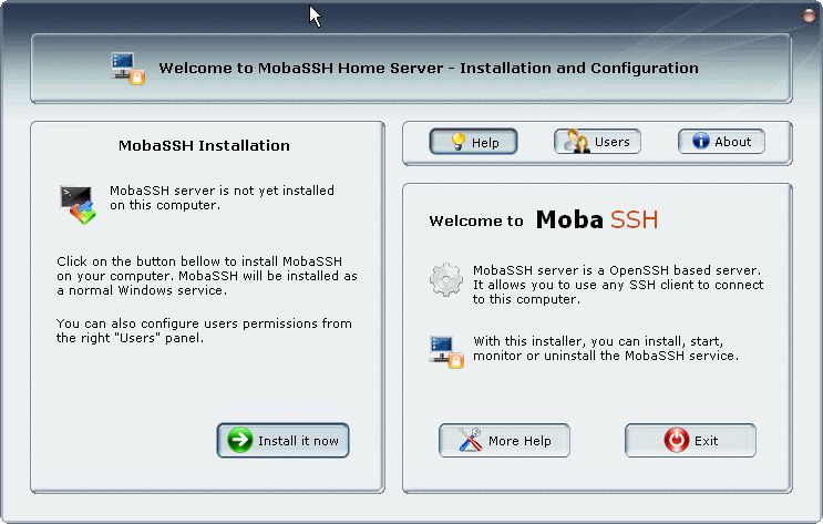 MobaSSH graphical interface